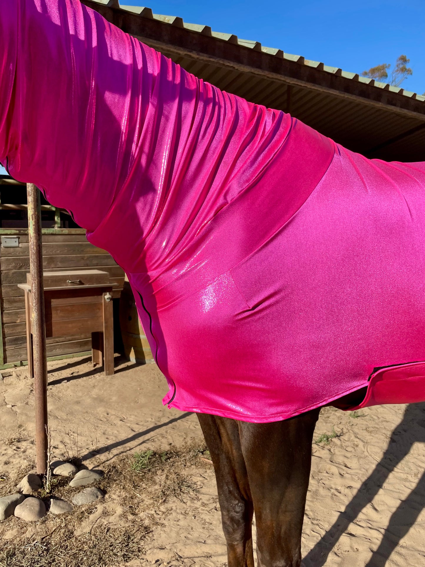 Metallic Hot Pink Faceless Full Body Sleazy