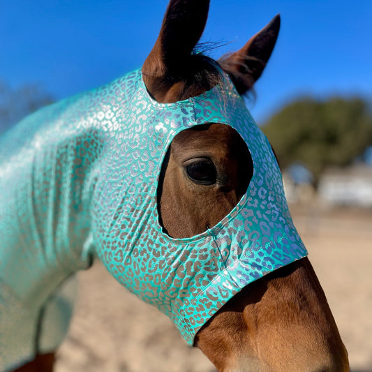 Teal Leopard Sleazy Hood