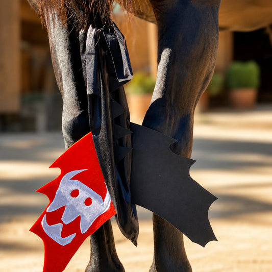 horse costume how to train your dragon tailbag showing off on a horse