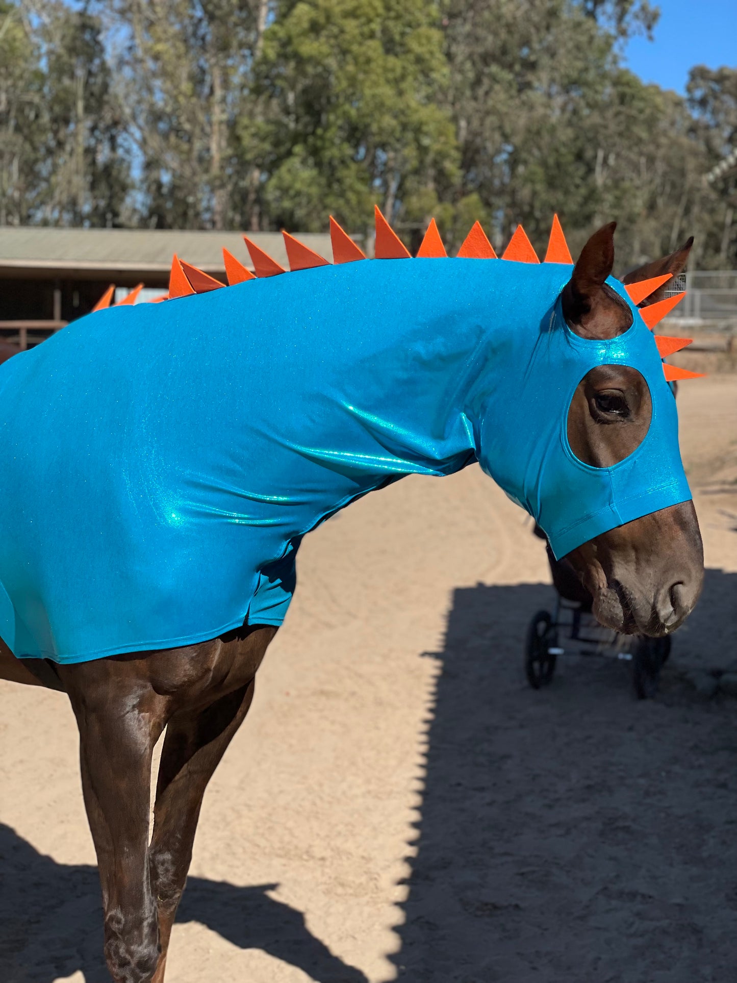 Blue Dragon Horse Costume with Matching Dragon Tail