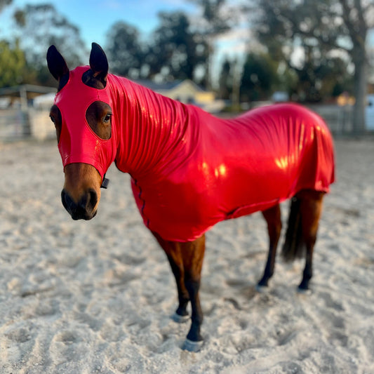 Metallic Red Full Body Sleazy from www.slickhorseware.com