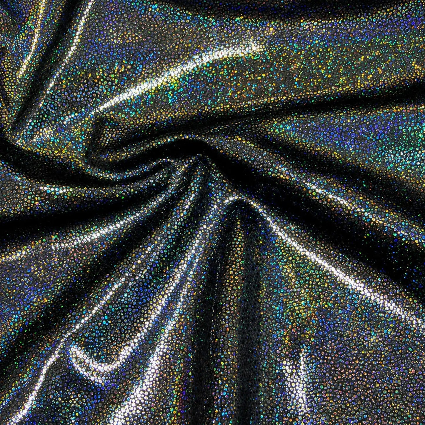 close up of the hologram black fabric