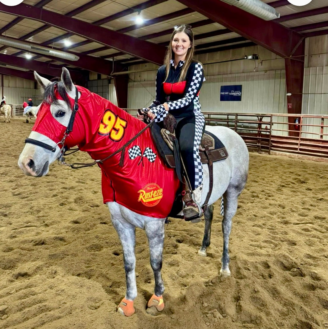 Lightening McQueen Race Car Horse Costume