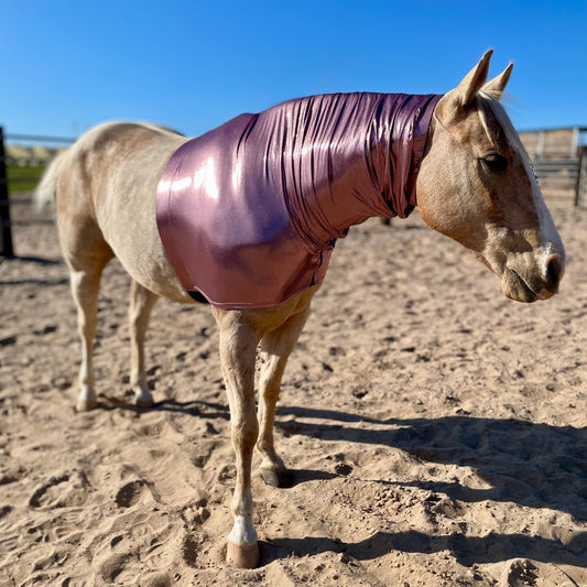 Metallic rose faceless hood by slickhorseware.com