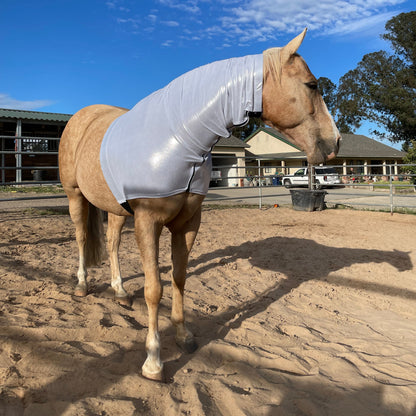 Metallic Silver Faceless Hood Sleazy from slickhorseware.com
