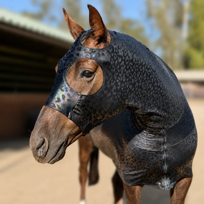 Hologram leopard full body sleazy horse face view showing fitment 