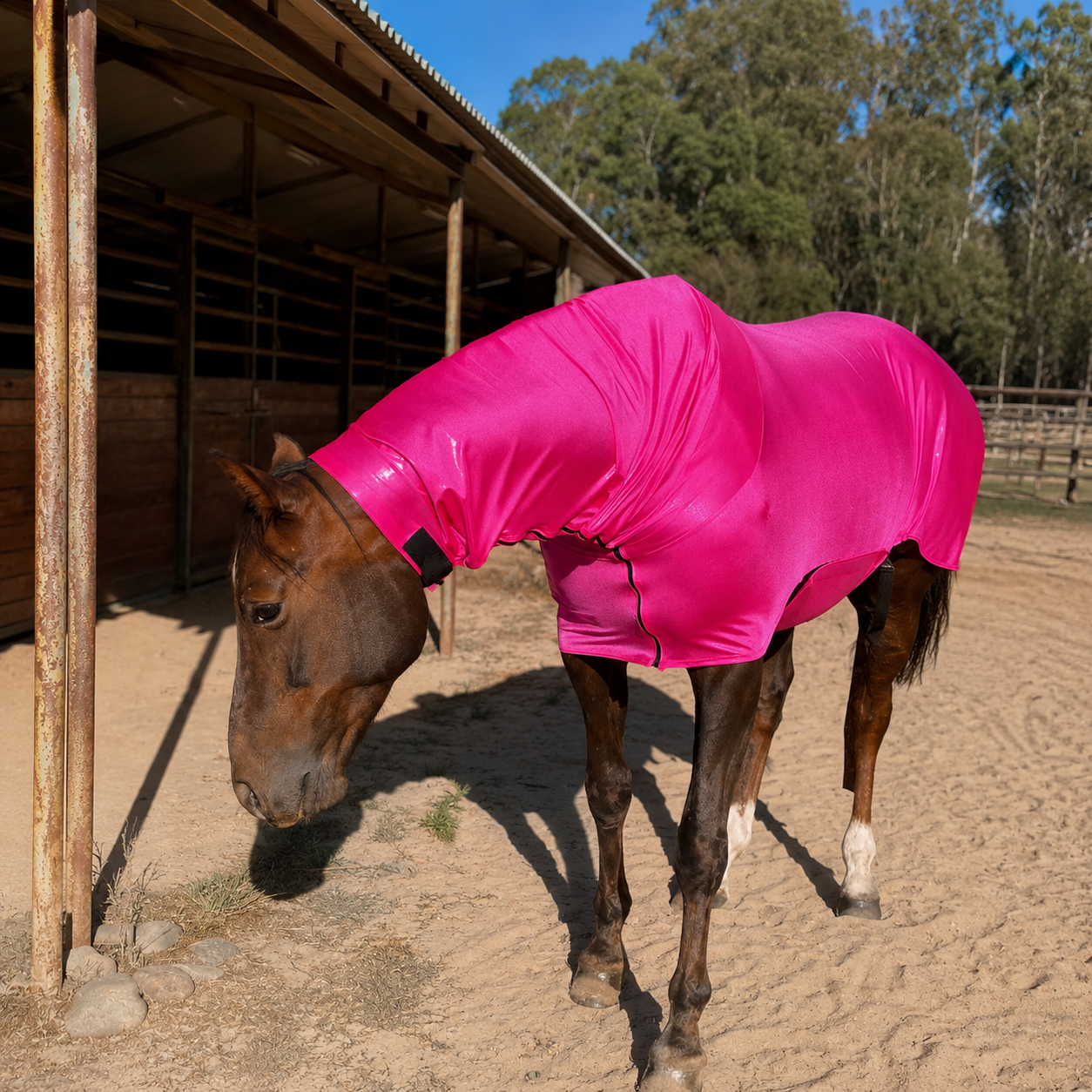 Metallic Hot Pink Faceless Full Body Sleazy
