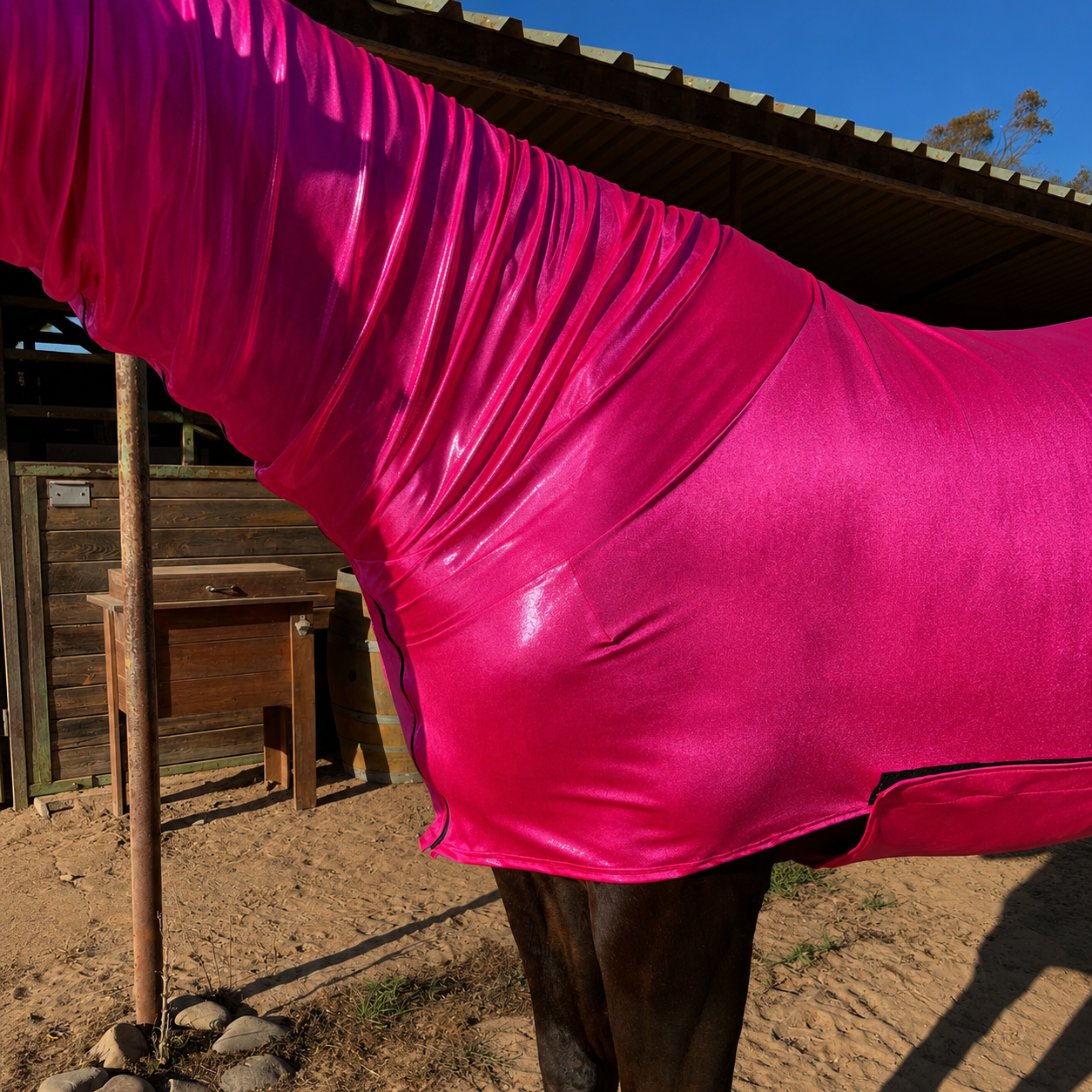 Metallic Hot Pink Faceless Full Body Sleazy