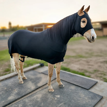 black superflex compression full body sleazy horse right view full body image 