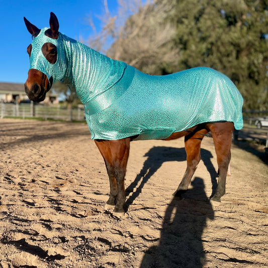 Teal Leopard Full Body Sleazy from www.slickhorseware.com