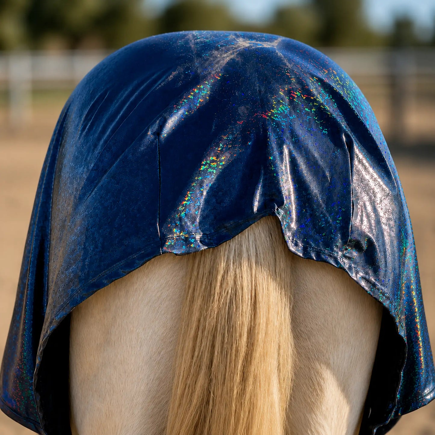 hologram black faceless full body sleazy horse back view showing fitment