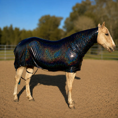 hologram black faceless full body sleazy horse right view in arena