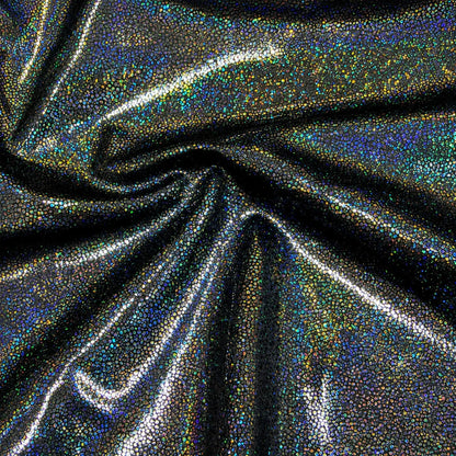 close up of the hologram black fabric 
