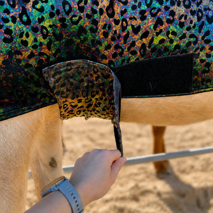 hologram leopard faceless full body sleazy belly showing velcro