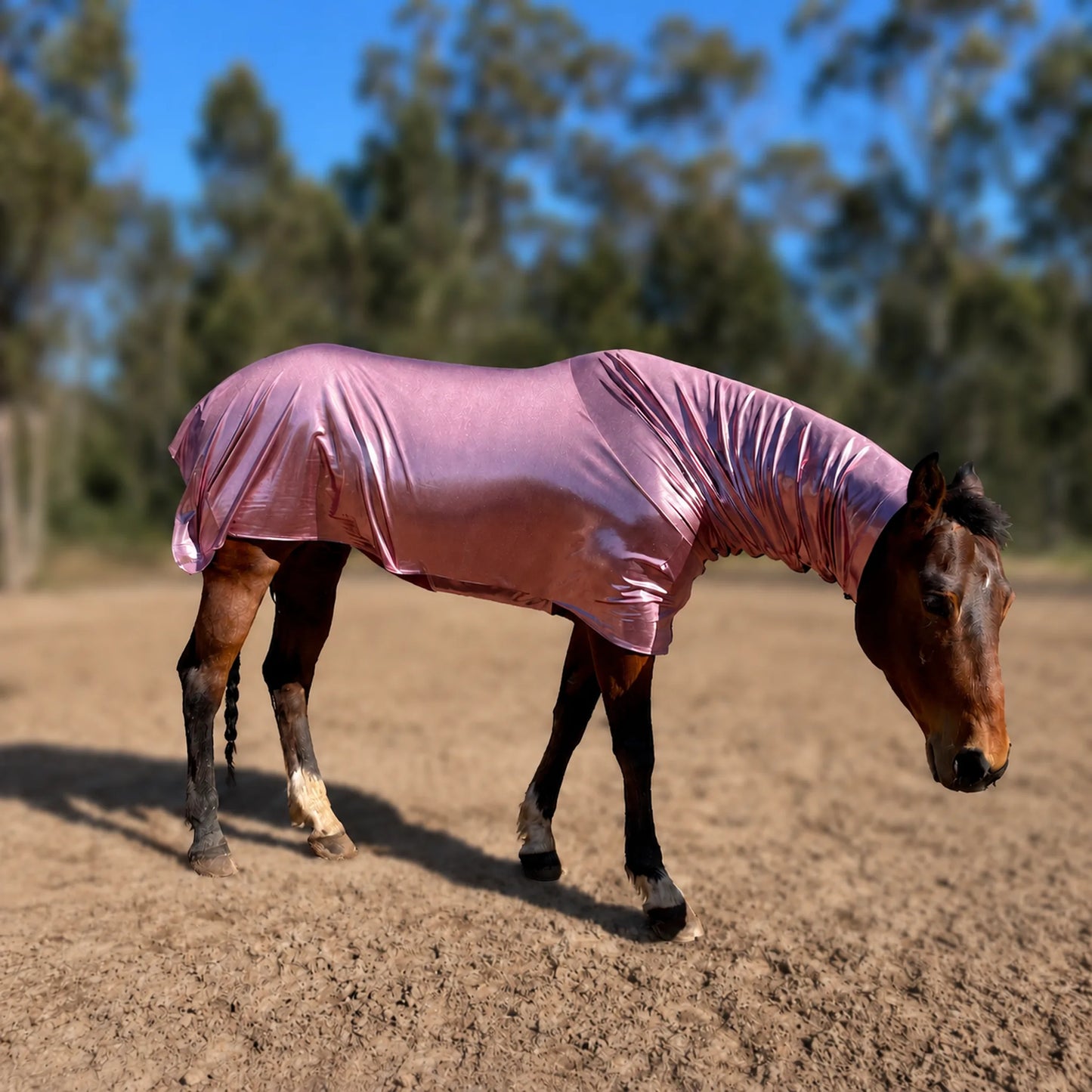 metallic rose faceless full body sleazy horse right side