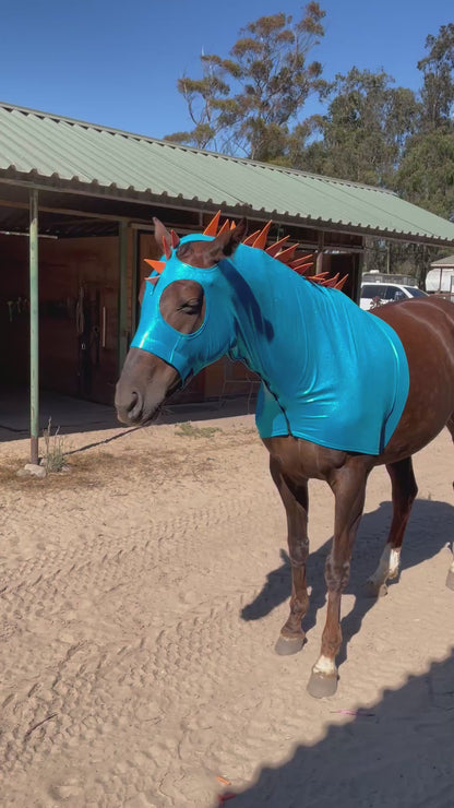 Blue Dragon Horse Costume with Matching Dragon Tail